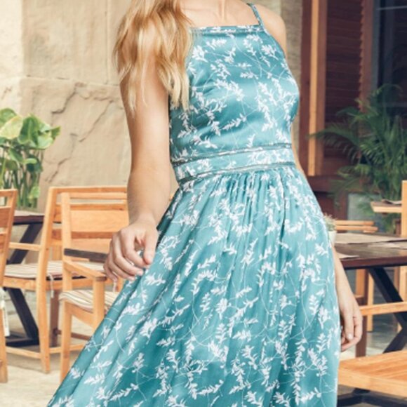 CLUB MONACO Josefienahh Floral Print Georgette Silk Dres Size 10 - Picture 2 of 12